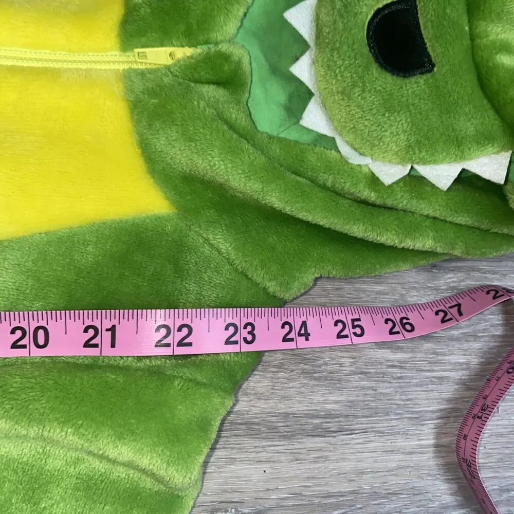 Baby/Toddler Green Dinosaur Costume Hooded Plush Jumpsuit 6-12 Months 73/48
